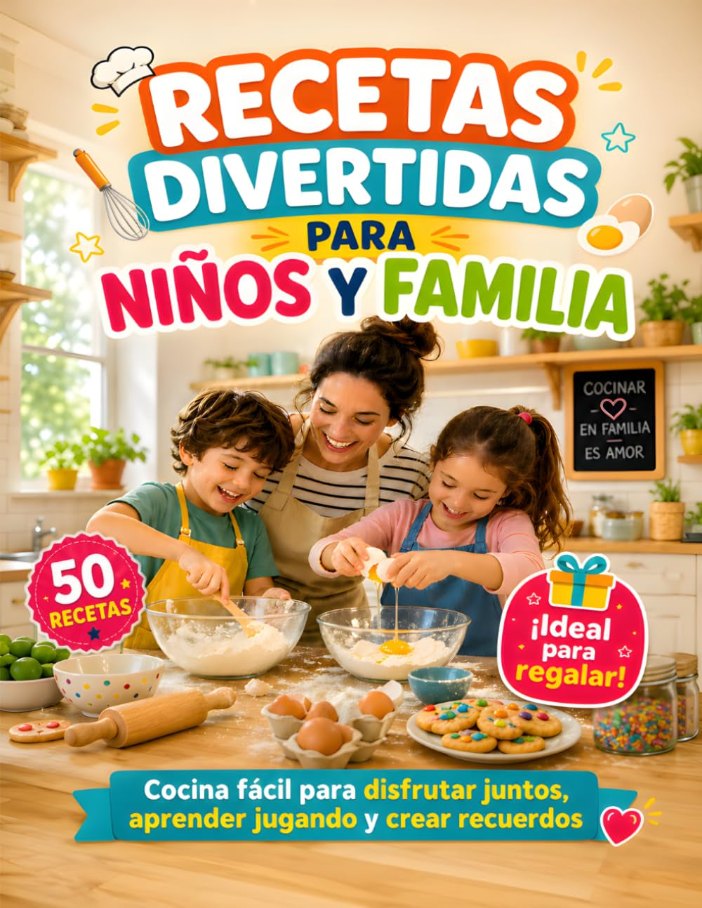 RECETAS DIVERTIDAS PARA NIÑOS Y FAMILIA: Regalo Original para Día del Padre y Día de la Madre - Libro de Cocina Fácil para Disfrutar en Familia, ... y Crear Recuerdos Juntos (Spanish Edition)