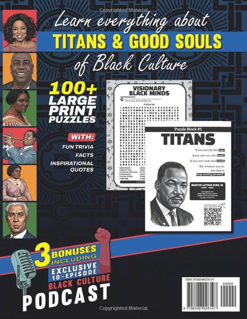 Black Culture Word Search: Titans & Good Souls of African American Culture - Large Print Word Search Puzzles for Adults Celebrating Black History ... Culture Podcast (Black Culture Gift Books)