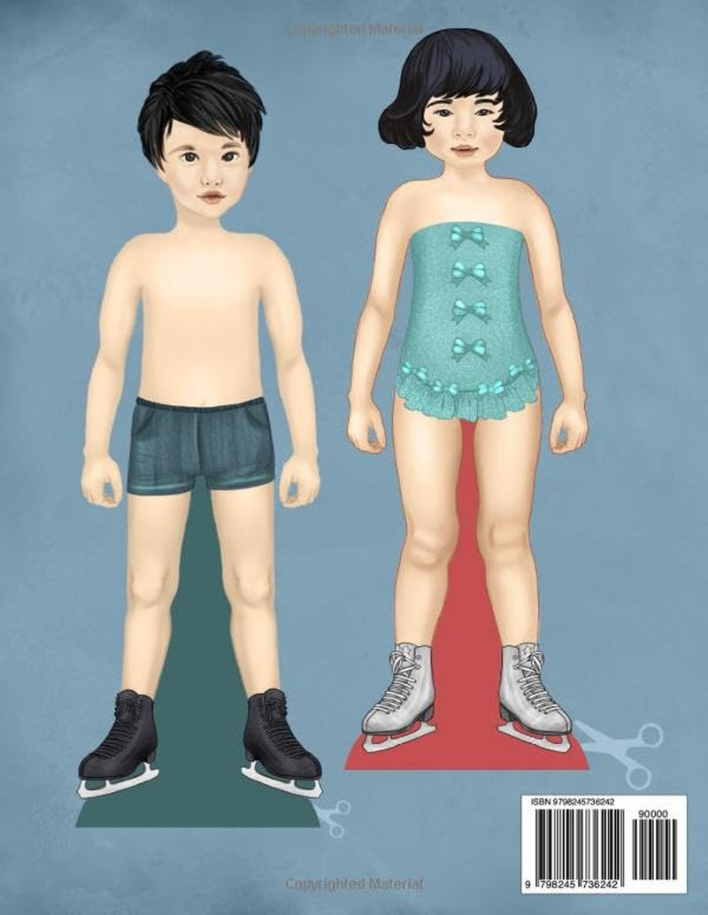 Color, Cut, Play Dress Up Paper Dolls, Ice Dance: Collectible Figure Skating Wardrobe Fashion Craft and Coloring Activity Book for Scissors Skills