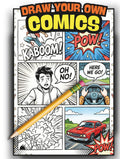 Blank Comic Book for Kids: Create Your Own Comic Book - 100 Blank Comic Templates - Single Sided Pages to Reduce Bleed Through - Cut & Paste Speech Bubbles and Captions Included