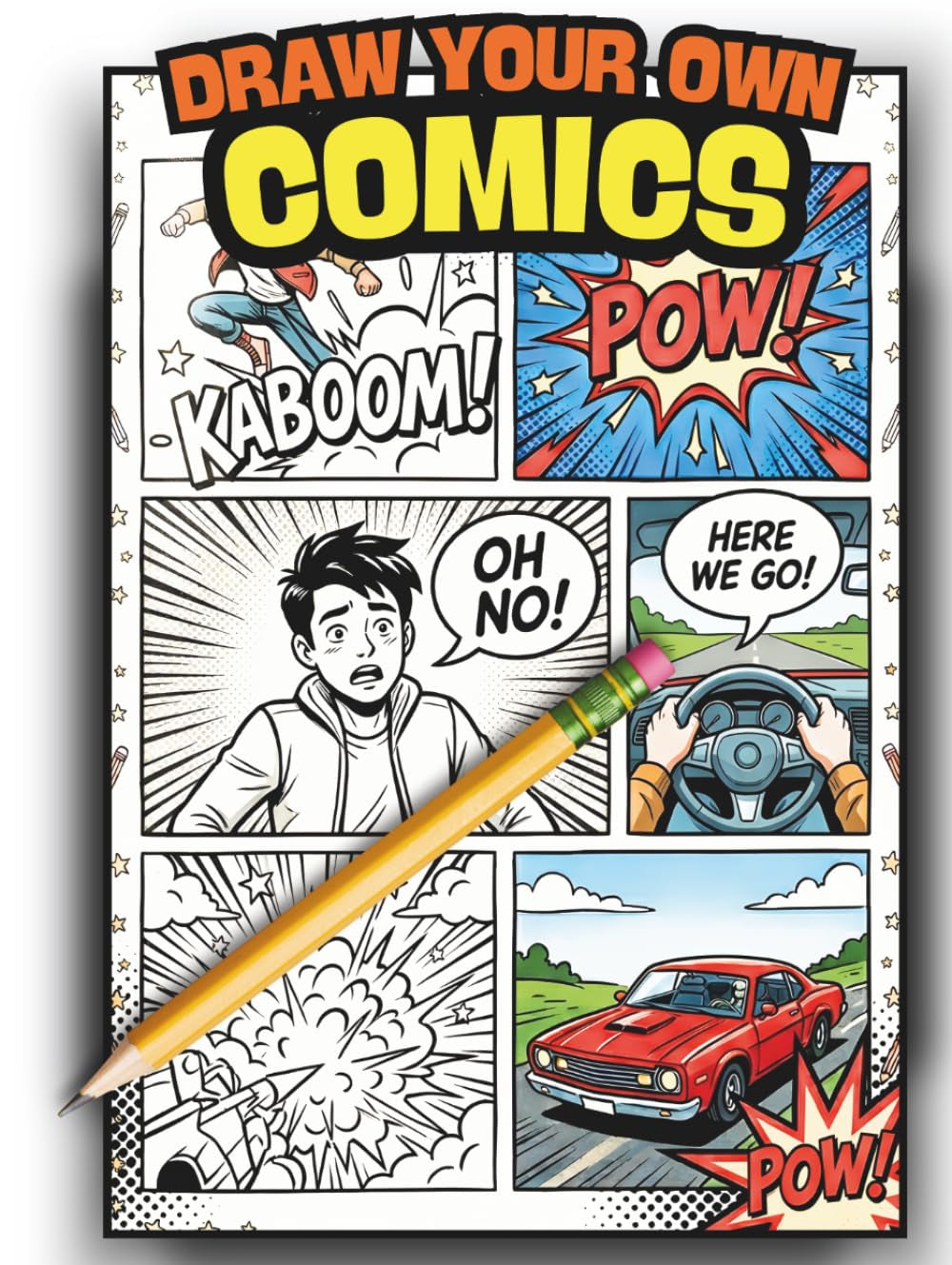 Blank Comic Book for Kids: Create Your Own Comic Book - 100 Blank Comic Templates - Single Sided Pages to Reduce Bleed Through - Cut & Paste Speech Bubbles and Captions Included
