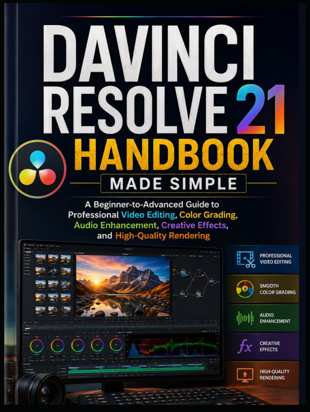 Davinci Resolve 21 Handbook Made Simple: A Beginner-to-Advanced Guide to Professional Video Editing, Color Grading, Audio Enhancement, Creative Effects, and High-Quality Rendering