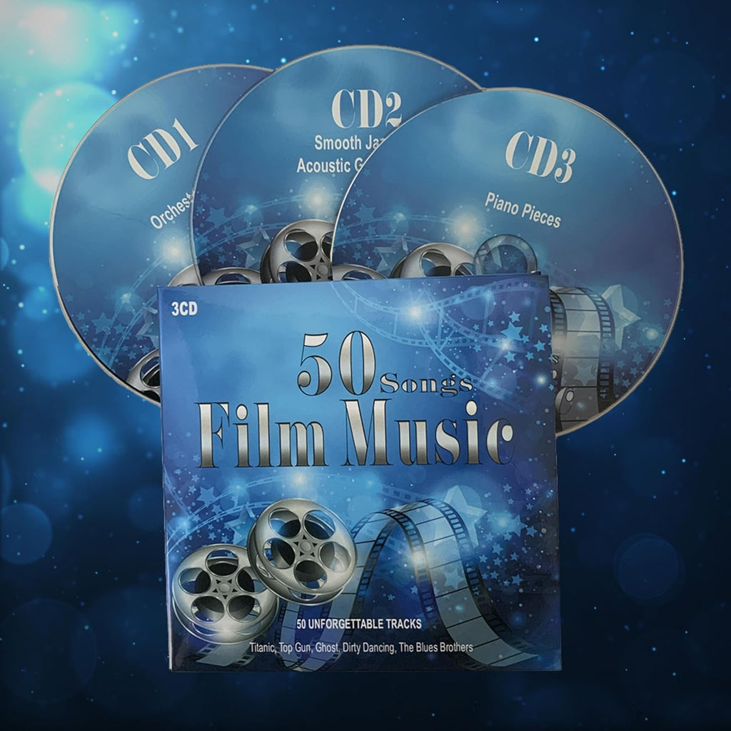 3CD 50 Songs Film Music, Orchestral Works, Jazz Guitar, piano Pieces, Titanic, La Vita è Bella, Moulin Rouge