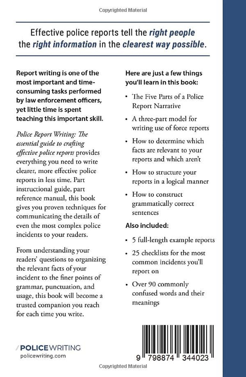 Police Report Writing: The essential guide to crafting effective police reports