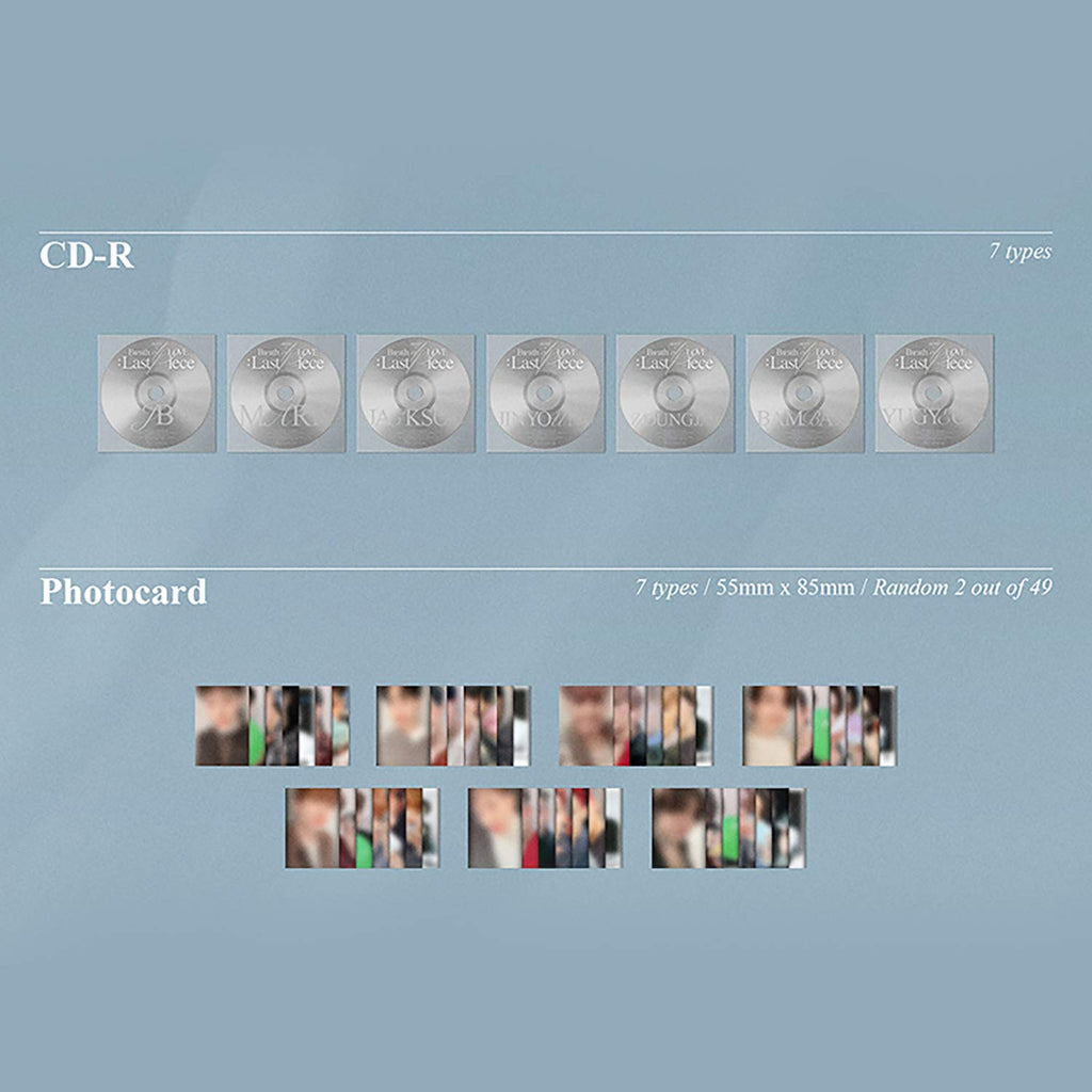 GOT7 Breath of Love : Last Piece MARK Ver. Photobook R + Photocard + Mini Folding Poster + Moment Film + Keyring + Postcard + Polaroid + Poster + 1 Hand Mirror + 4 Extra Photocards