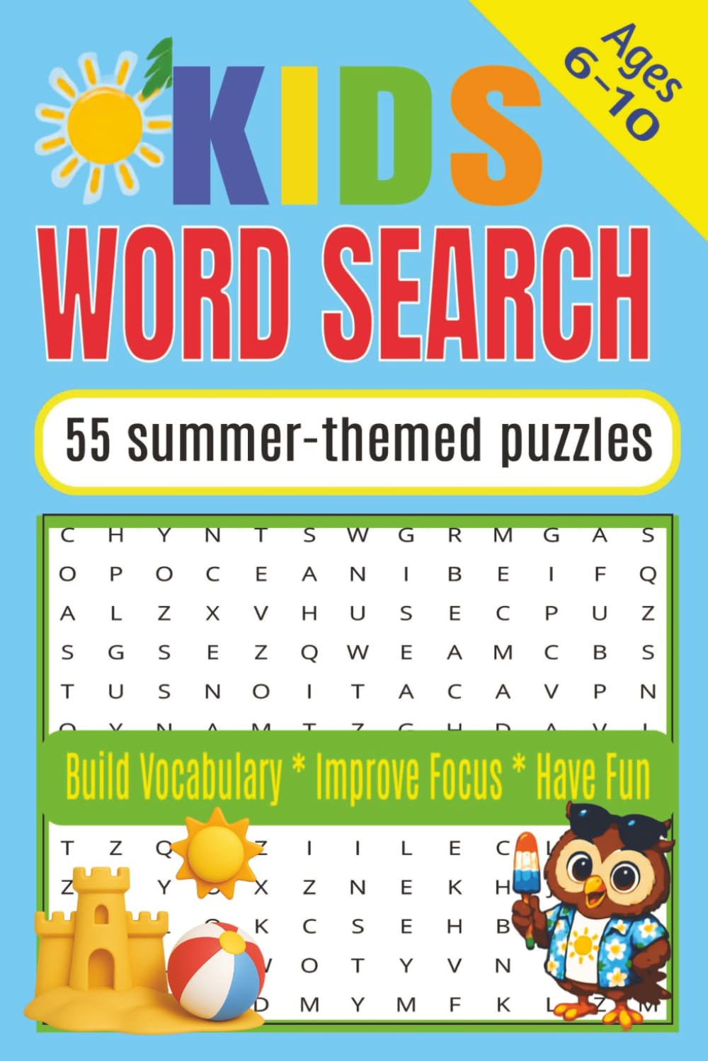 Kids Word Search: Summer Fun Edition: 55 Kids Summer-Themed Word Search Puzzles / Solutions Included / 6x9 inches, 110 pages