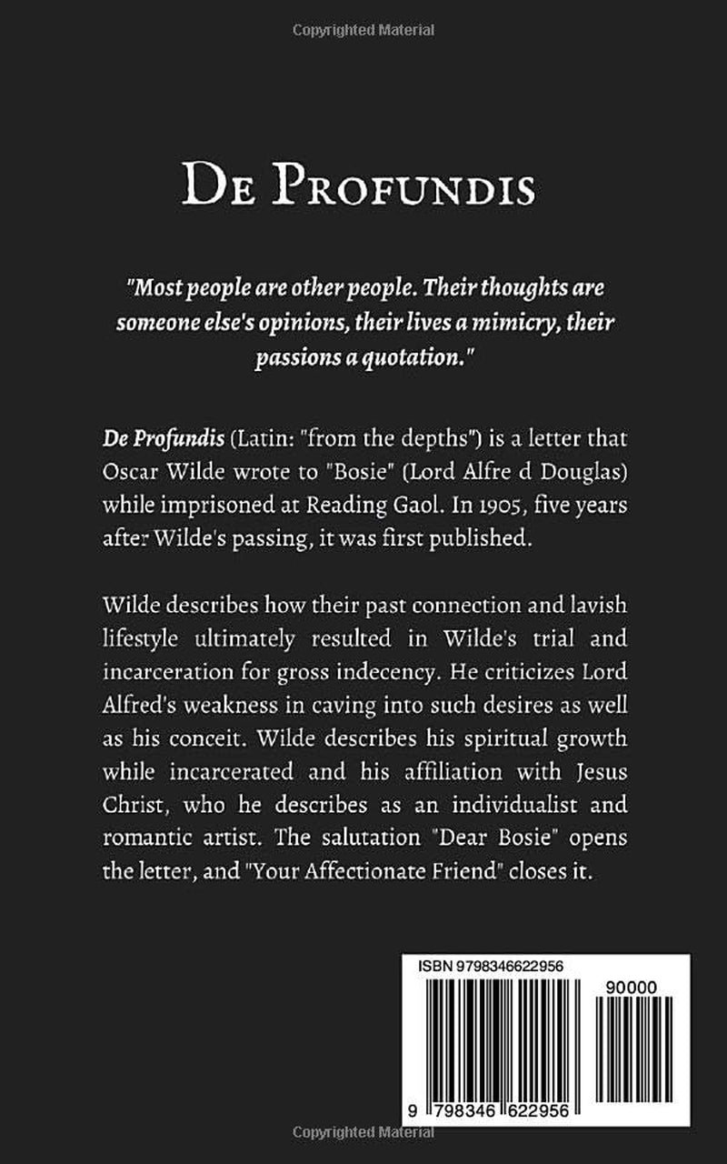 De Profundis: A Letter from Prison by Oscar Wilde