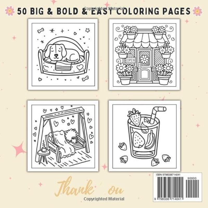 Stress Relief: Coloring Book for Adults and Teens, Bold and Easy Designs for Relaxation and Stress-Free Coloring Hand Drawn Illustrations and Much More!