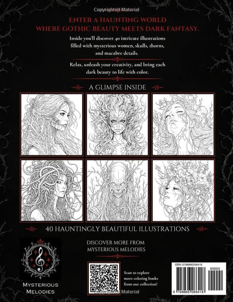 Dark Beauty: Horror Coloring Book for Adults, 40 Terrifying, Gory, and Haunting Illustrations