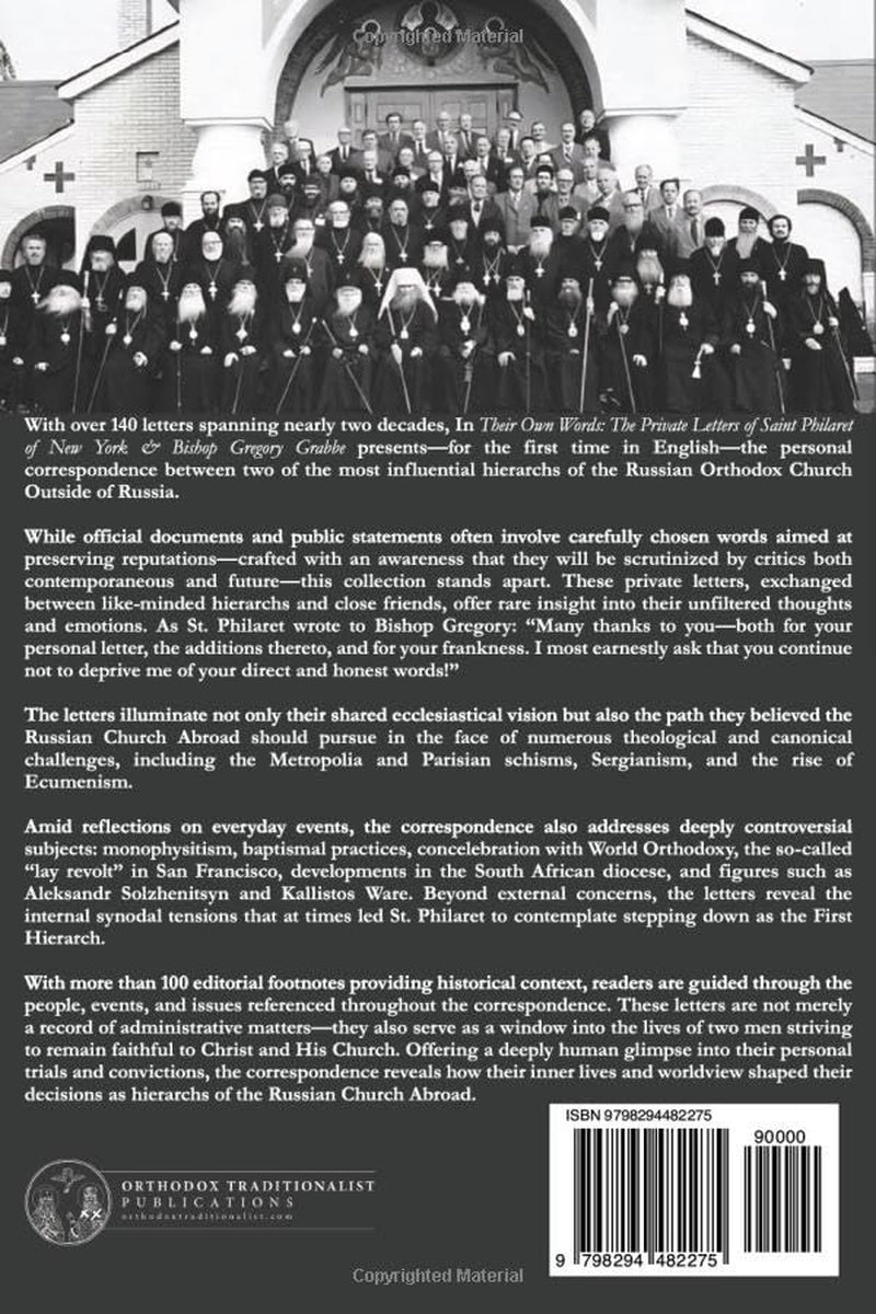 In Their Own Words: The Private Letters of Saint Philaret of New York & Bishop Gregory Grabbe