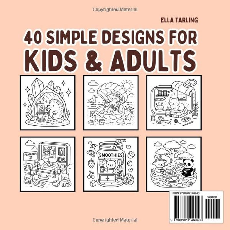 Cozy Place: Bold & Easy Coloring Book for Kids and Adults