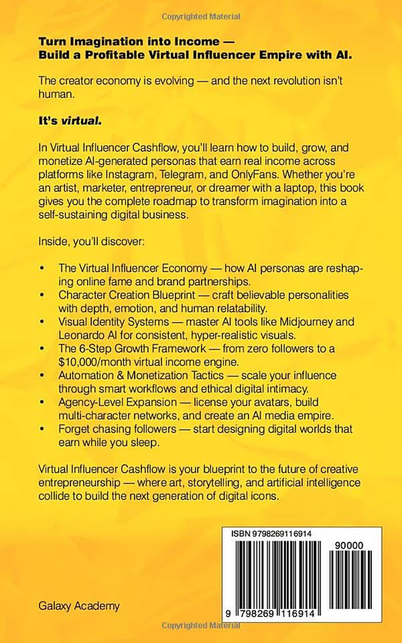 Virtual Influencer Cashflow in 6 Steps: How to Build, Grow and Monetize AI-generated Personas