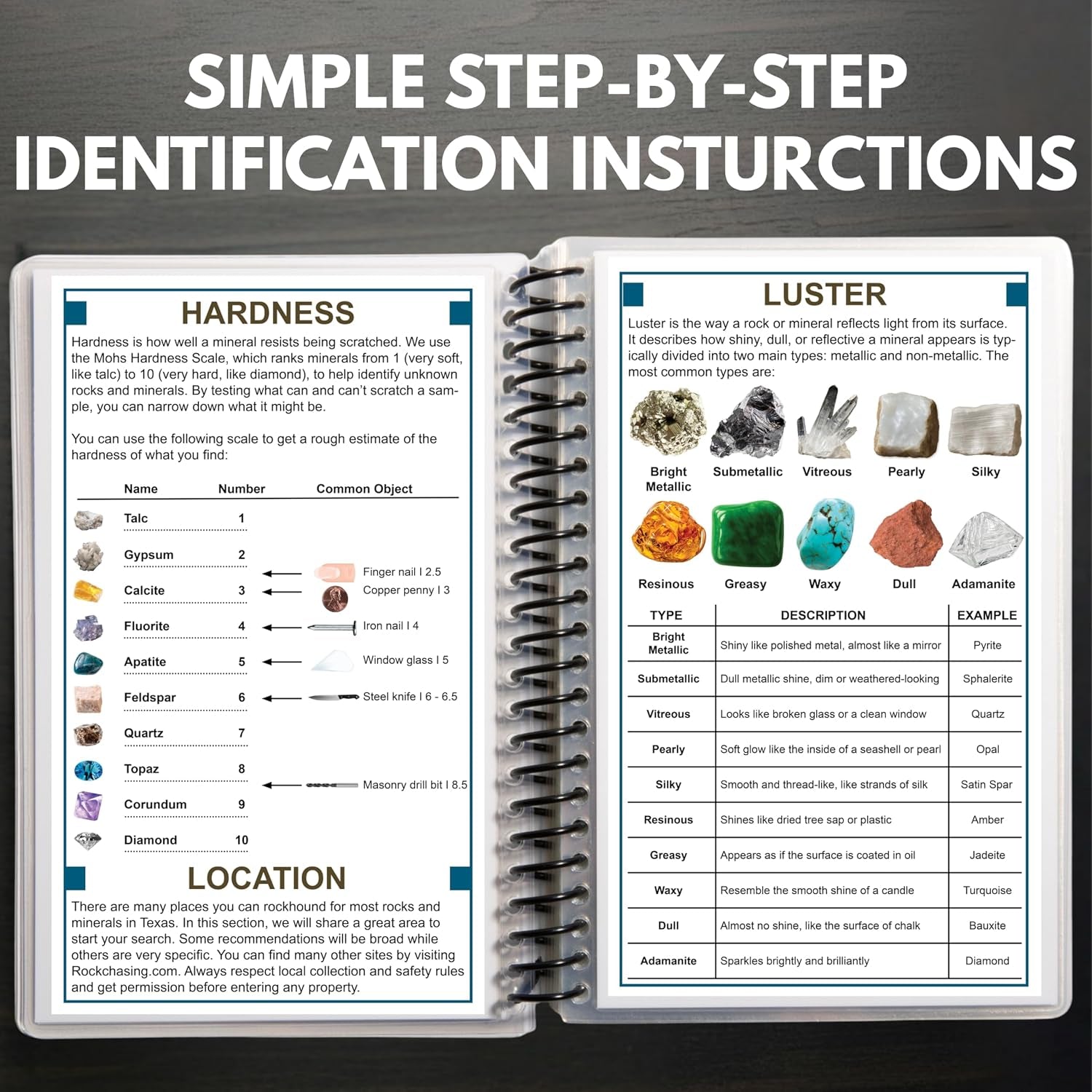 California Rocks And Minerals Identification Field Guide | Waterproof | Easily Find And Identify California Crystals, Rocks, Minerals, and Gems | Ideal for Rockhounds, Hikers, Beginners & Kids