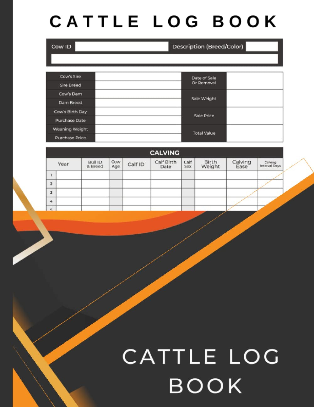 Cattle Log Book : Livestock Breeding Log Book | Cattle Breeding , Beef Calving | A Livestock Record Keeping Book for Cattle Management
