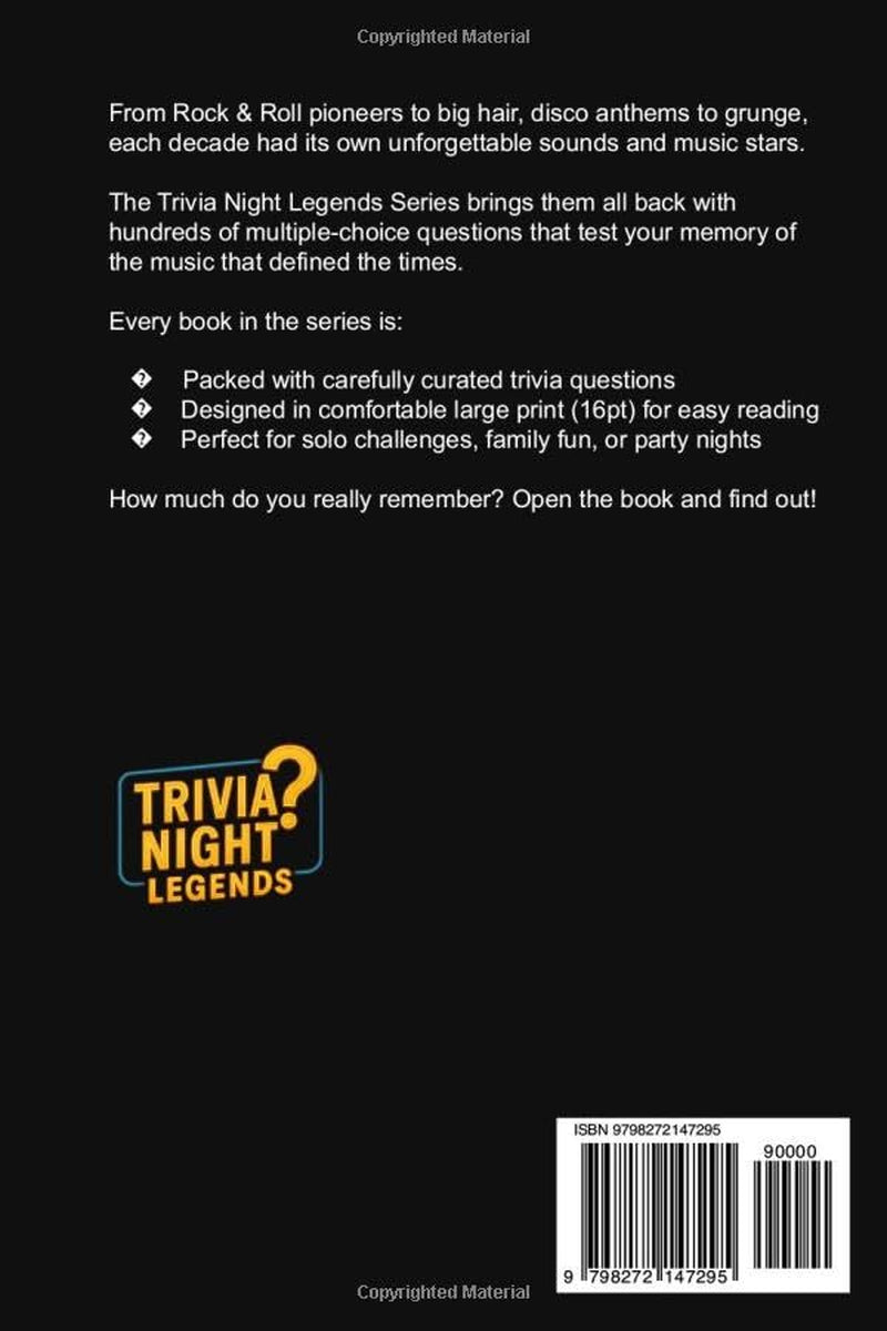CLASSIC ROCK - An Interactive Trivia Quiz Book: 200 Trivia Questions & Fun Facts About Rock Music From The 1960s, 1970s, 1980s & 1990s.