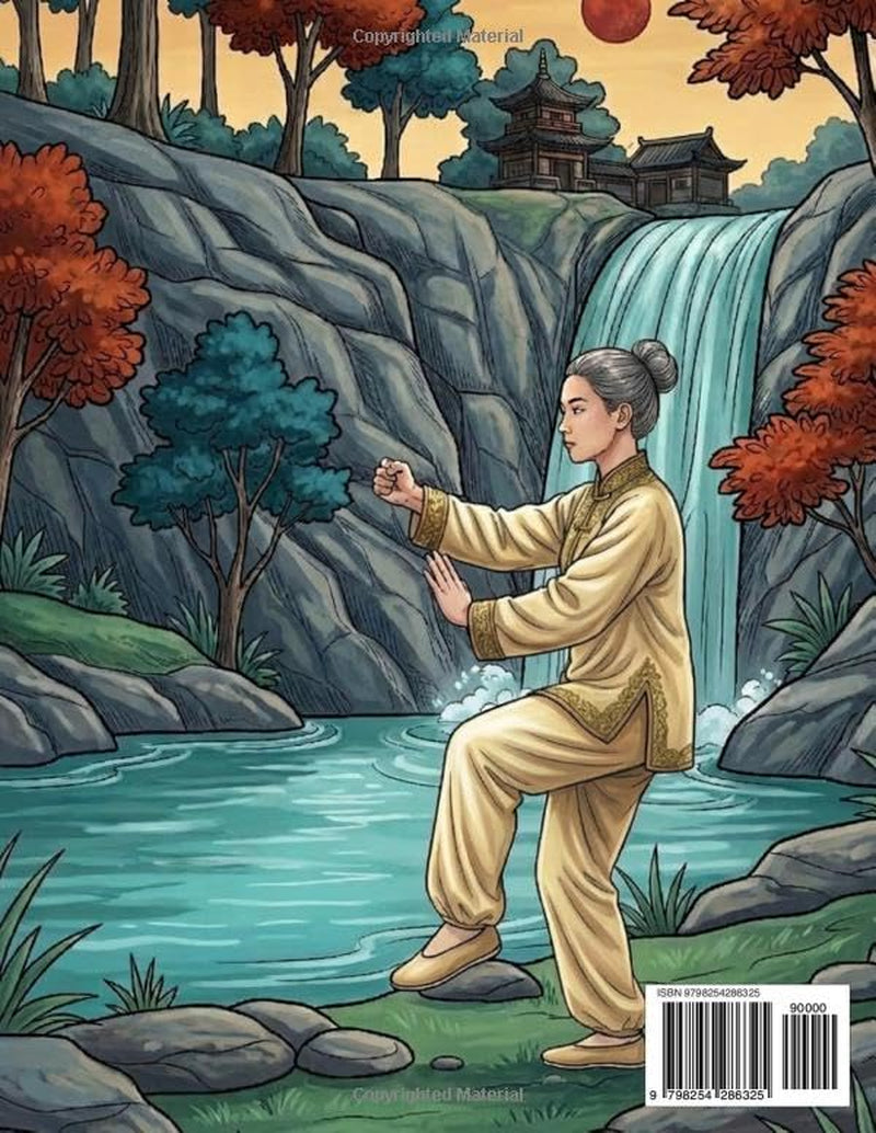 Tai Chi: The Art of Flow: A Step-by-Step Guide to the 24 Form Tai Chi Chuan Coloring Book for Mindful Movement and Relaxation