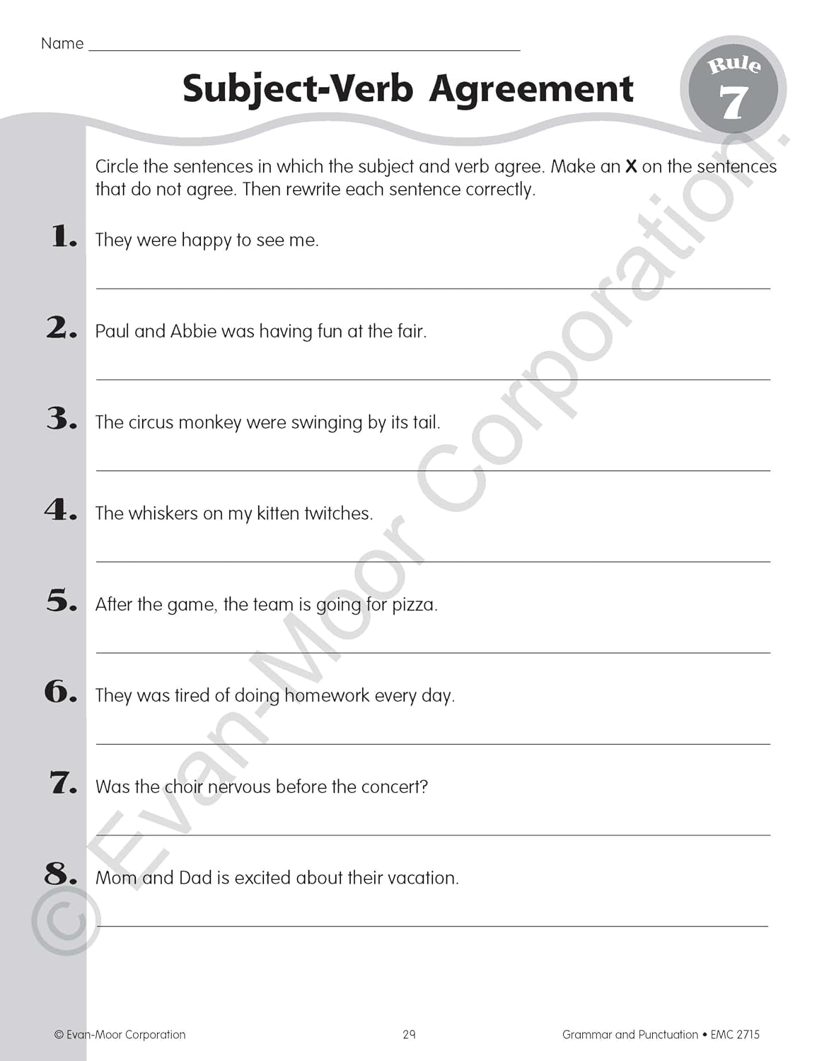 Grammar and Punctuation, Grade 5