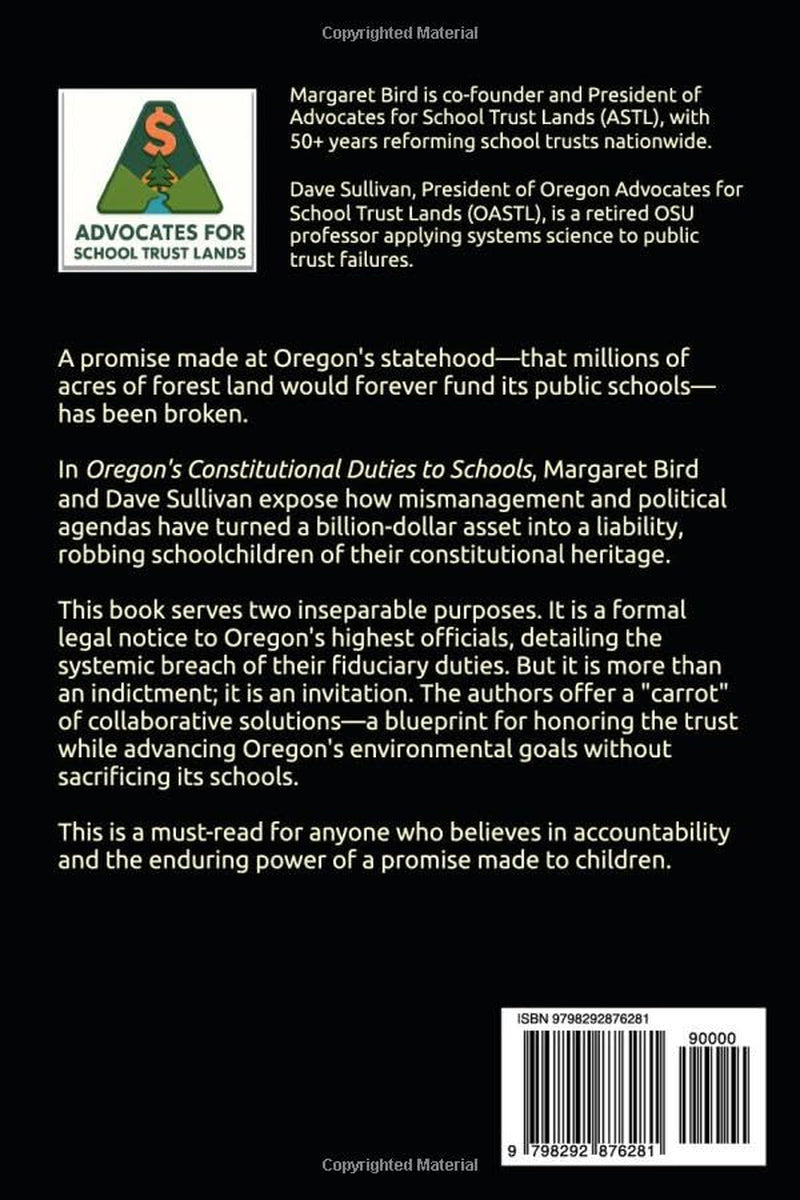 Oregon’s Constitutional Duties to Schools: Two Legal Breach-of-Trust Notices and the Story Behind Them