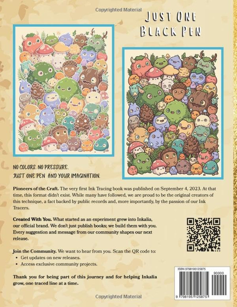 Inkalia The Big Cute Kawaii Gathering: Bold and Easy Coloring Book for Adults: An Ink Tracing Coloring Book with Kawaii Creatures and Cozy Cuties | ... and Teens (Inkalia Bold and Easy Ink Tracing)