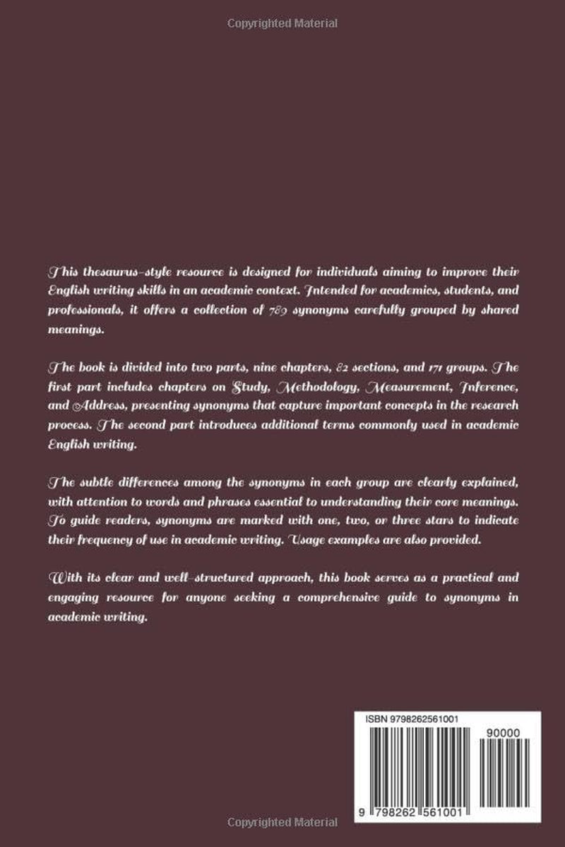 Academic Synonymbank: A Writing Resource