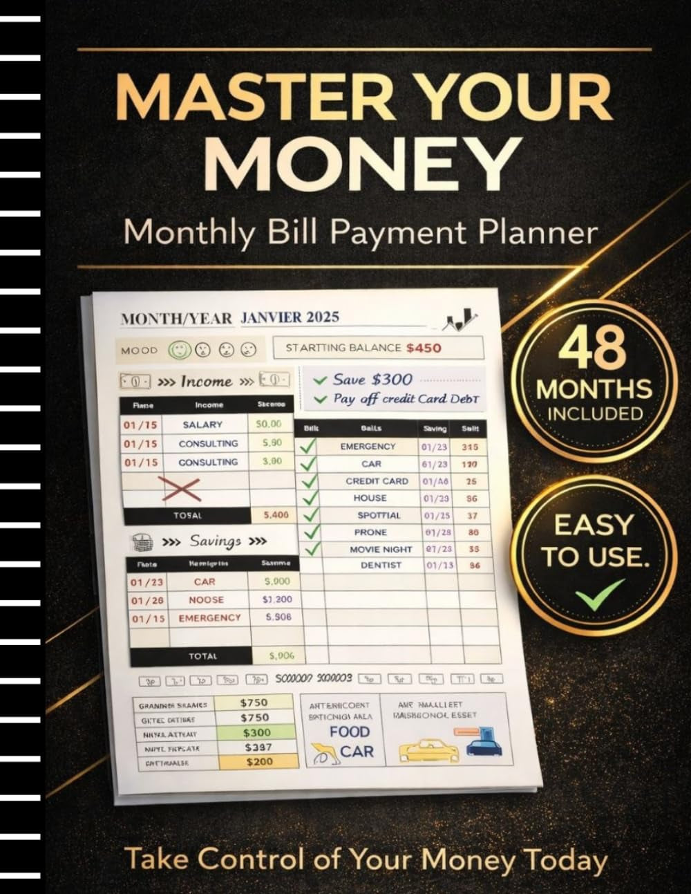 Monthly Bill Payment Checklist: Bill Tracker Notebook, A 48-Month Plan for Effective Money Management with great money saving tips | Best ways to save money