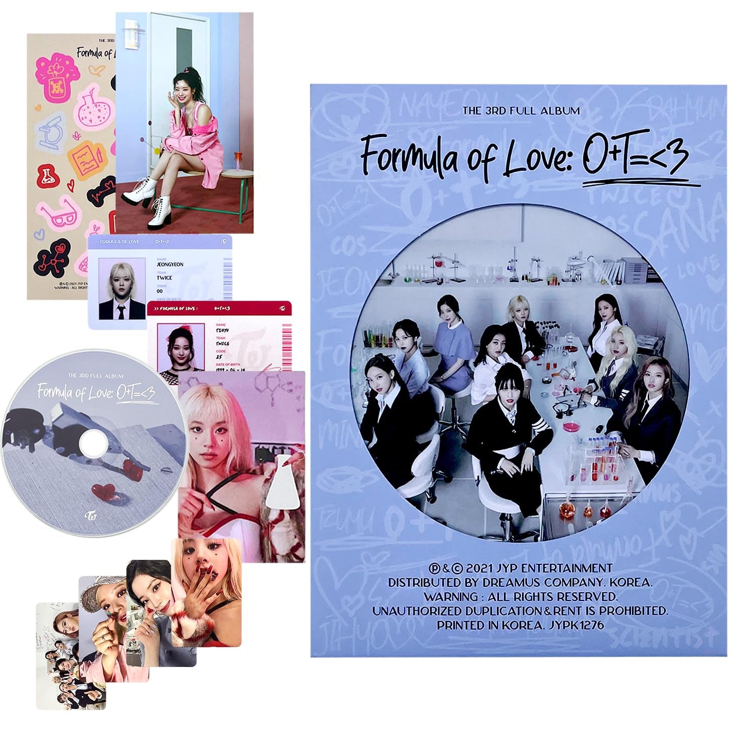Formula of Love: O+T=< 3 The 3rd Full Album STUDY ABOUT LOVE Ver. Photobook R + Index Photo Paper + Scientist ID Card + 5 Extra Photocards Official K-POP Sealed Album