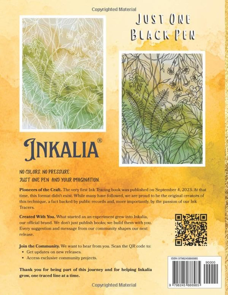 Inkalia Ink Tracing Classic: Tropical Botanical Art Tracing: A Relaxing Craft for Adults & Beginners to Create Botanical Prints. Draw Exotic Flowers & ... (Inkalia Classic Ink Tracing Collection)