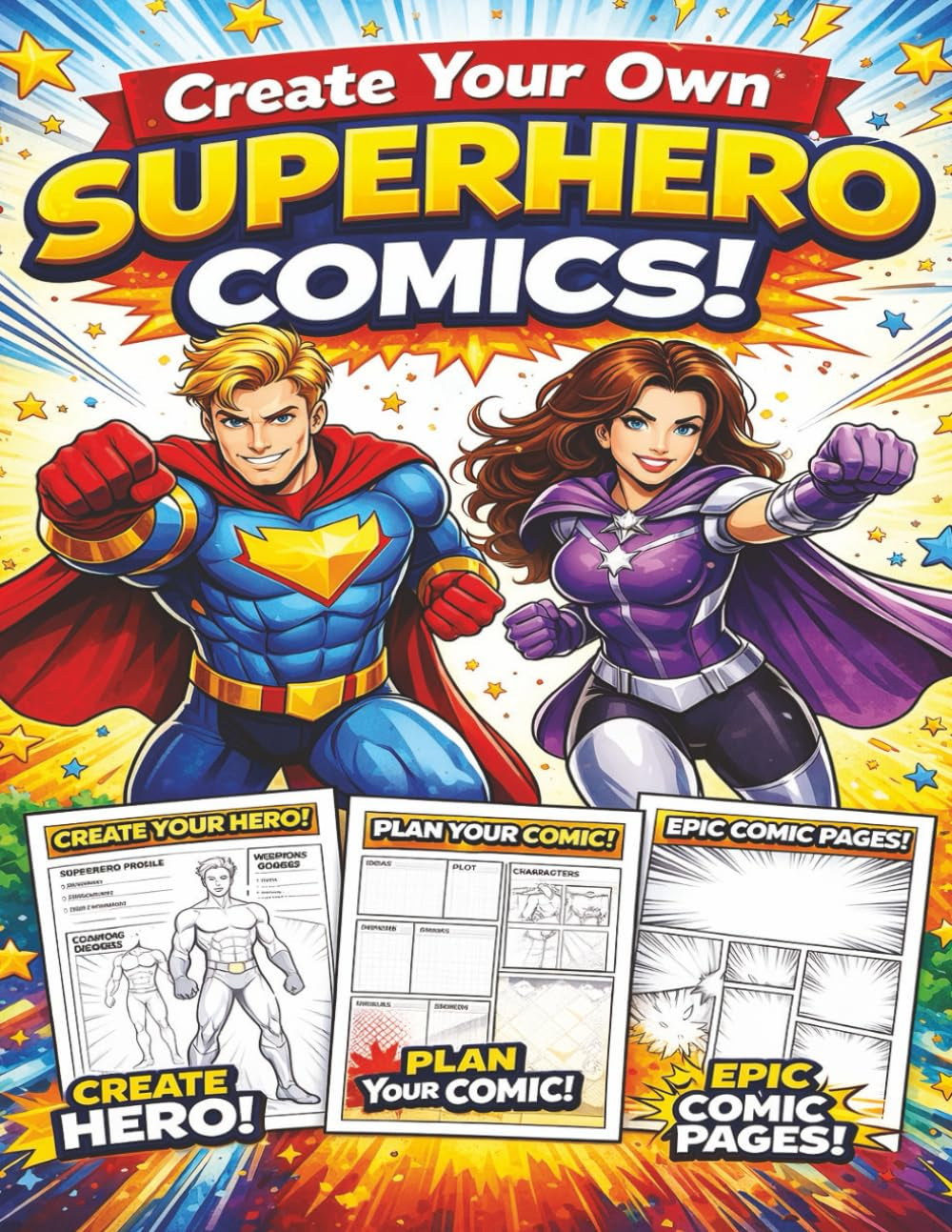 Create Your Own Superhero Comics for Kids Ages 6–12: Design Heroes and Villains, Plan Stories, and Draw Action-Packed Adventures in This Fun Comic Creator Workbook