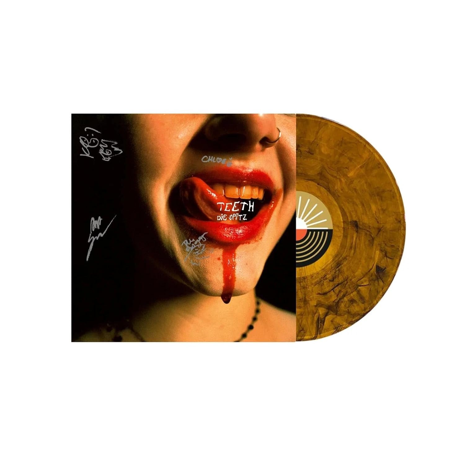 Die Spitz Teeth Revenge of Evangeline Record, Tortoise Shell Color, Signed Collector Sleeve