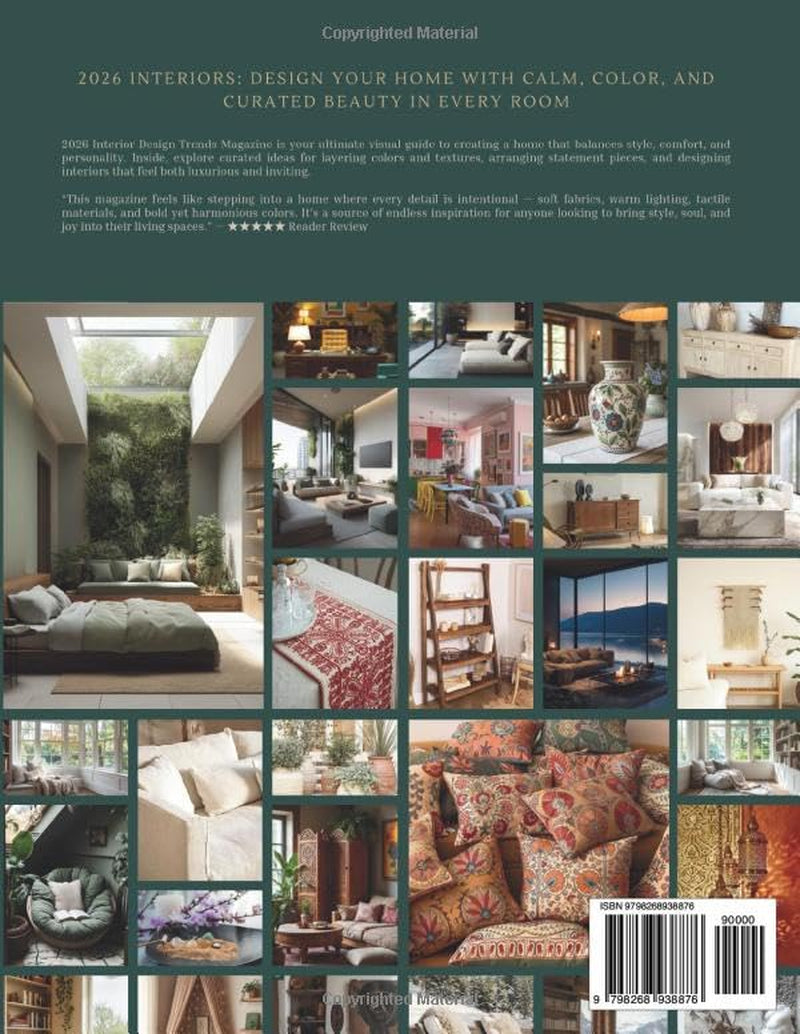 2026 Interior Design Trends Magazine: From Quiet Luxury to Joyful Maximalism — Curated Ideas, Innovative Styles, Color Palettes, Materials, and Mood Board Book to Inspire Every Room