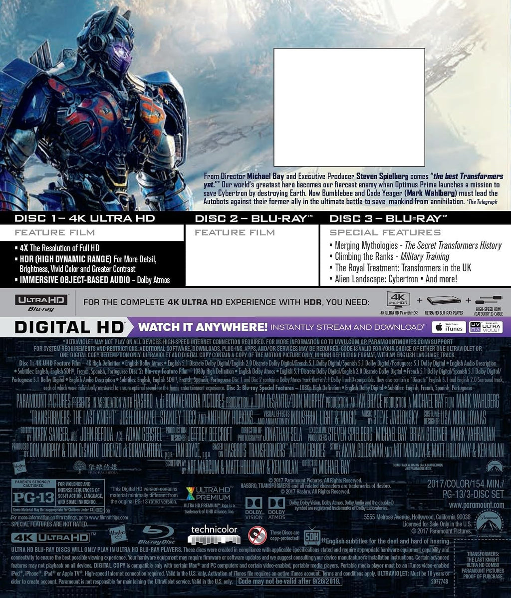 Transformers: The Last Knight [4K] [4K UHD]