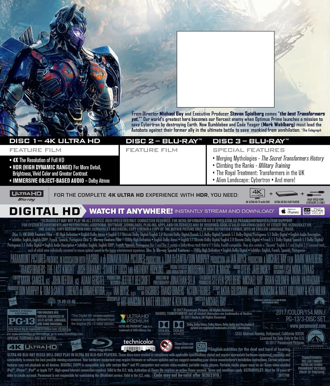 Transformers: The Last Knight [4K] [4K UHD]