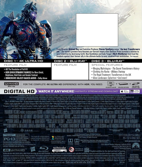 Transformers: The Last Knight [4K] [4K UHD]