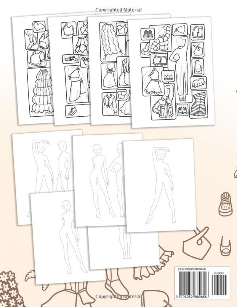 Fashion Design - Sketch, Color, Create: Easy & Cozy Sketchbook with Slim Figure Templates & 100 Ready Outfit Ideas to Redraw for Beginners