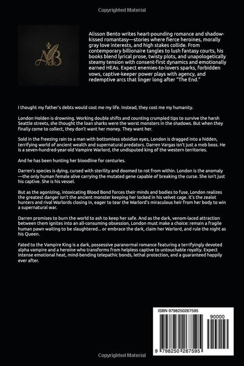 Fated to the Vampire King: A Dark Paranormal Captive Romance (Bound by Blood)