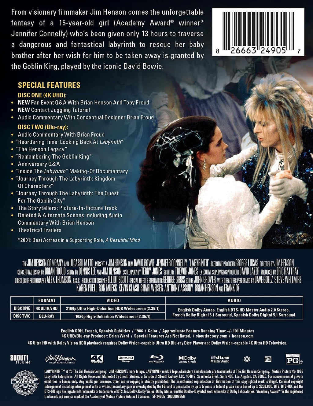 Labyrinth (1986) - Limited Edition Steelbook 4K Ultra HD + Blu-ray