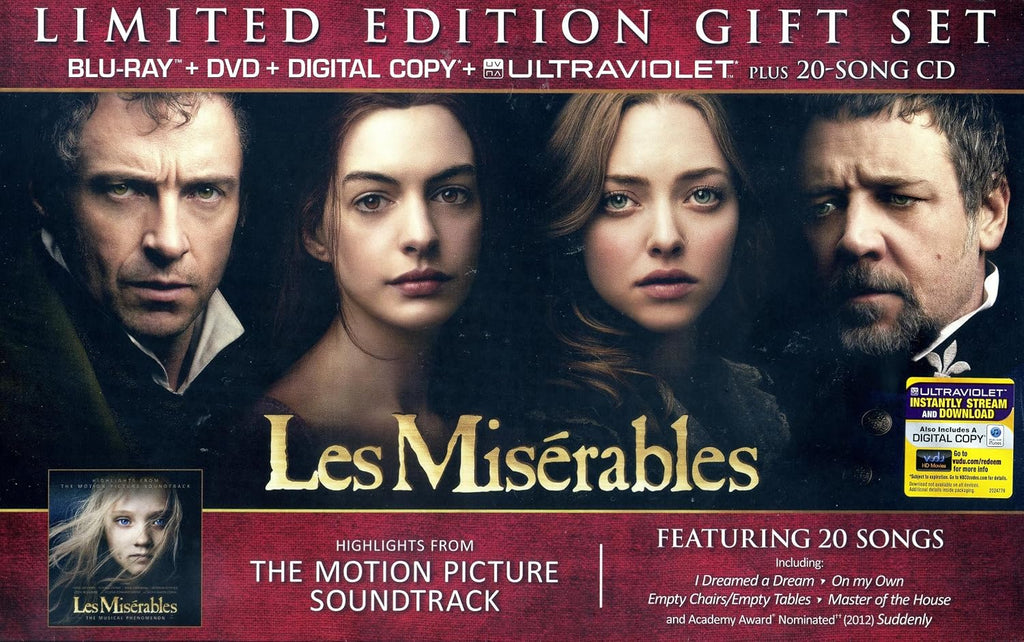 Les Miserables Limited Edition Gift Set with Blu-Ray+DVD+Digital Copy+Ultraviolet Plus 20-Song CD Soundtrack