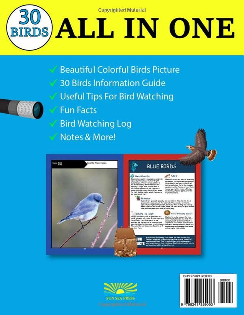Backyard Birds Of Maryland: Bird watching guide and logbook with 30 backyard birds of Maryland for kids, teens and beginners - includes Bird pictures, ... guide information, journal, notes and more.