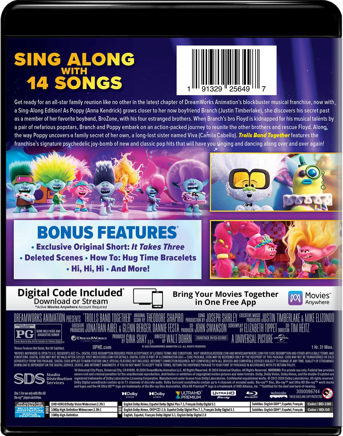 Trolls Band Together - Sing-Along Edition 4K Ultra HD + Blu-ray + Digital