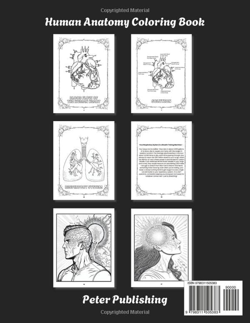 Human Anatomy and Physiology Coloring Book: 101 Pages with Detailed Illustrations and Quizzes for Each | Human Body Coloring Book with Fascinating ... Adults, Doctors, Medical Students, and Nurses