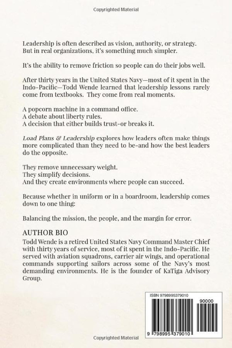 Load Plans & Leadership: Margin for Error: Minimal