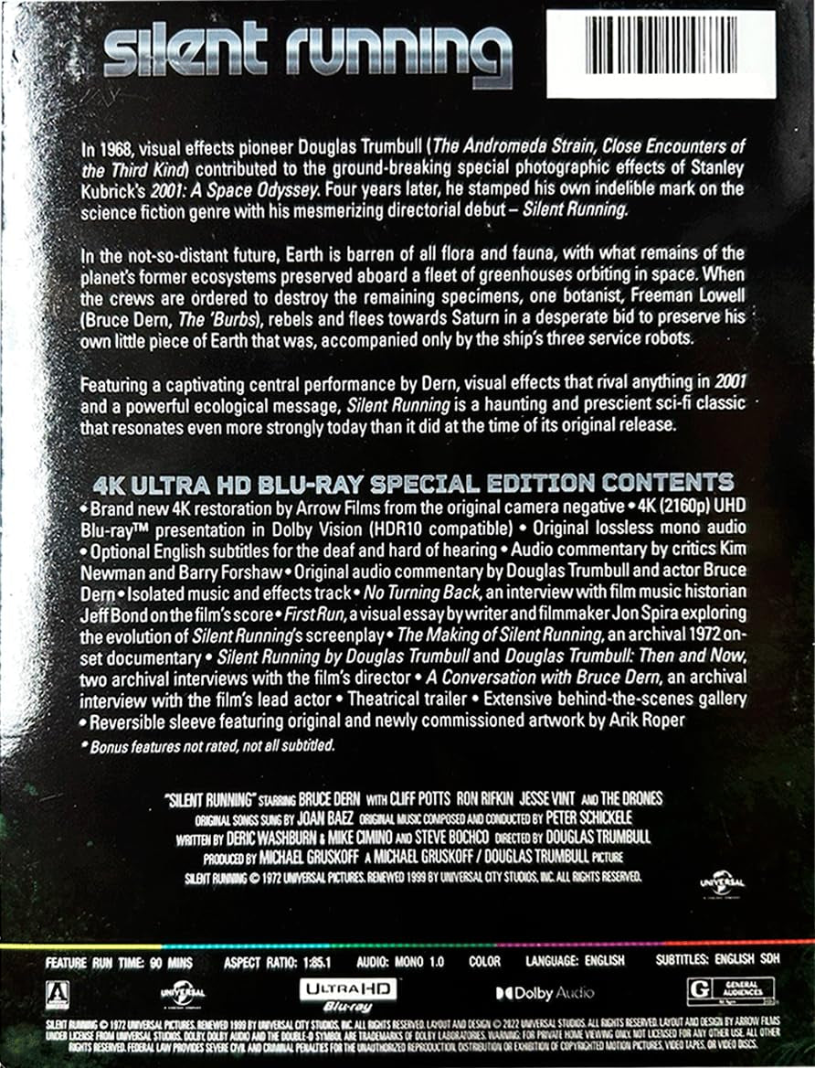 Silent Running (Special Edition, Reversible cover) [4K Ultra HD] [Region Free]