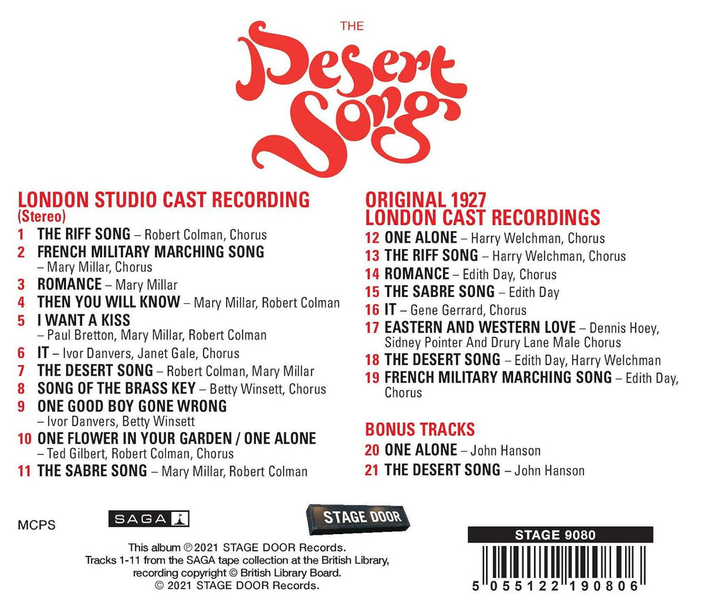 Desert Song London Studio Cast & Original 1927 London Cast