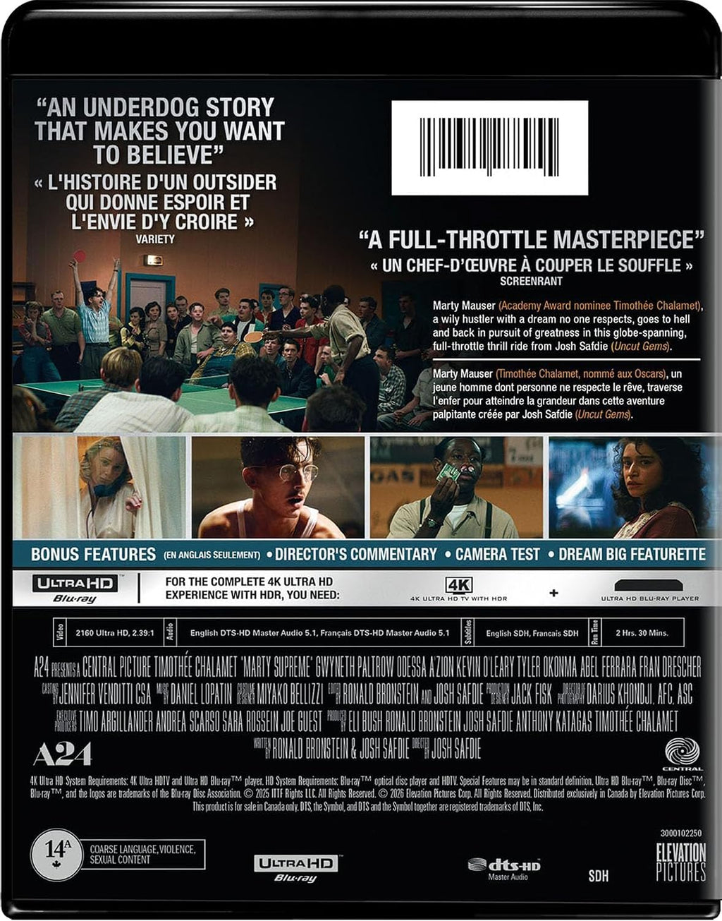 Marty Supreme (Bonus Features) [With - Timothee Chalamet] [4K Ultra HD] [Region Free]