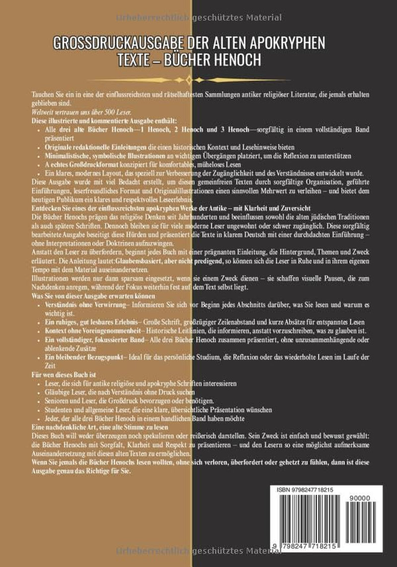 Die Vollständigen Bücher Henochs In Deutsch (Illustrierte Ausgabe): Großdruckausgabe Der Alten Apokryphen Texte (German Edition)