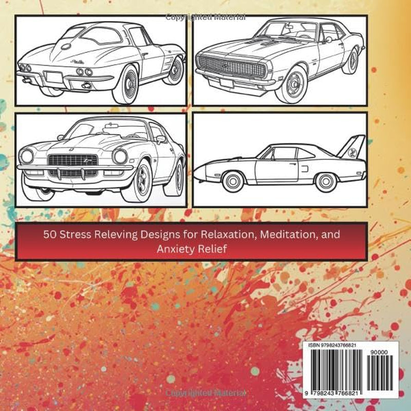 American Muscle Cars From 1950-1980: Coloring Book 2026
