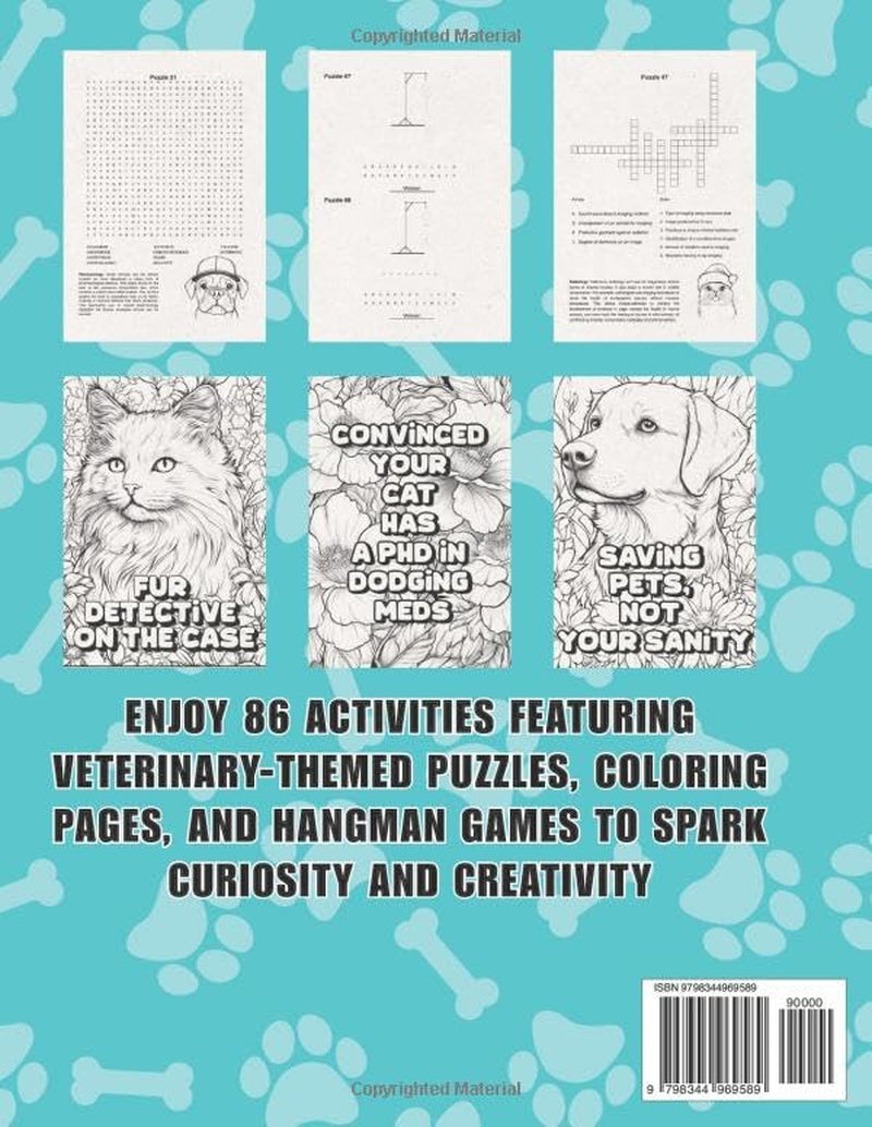 Vet Tech Activity Book: A Creative and Fun Appreciation Gift for Veterinary Technicians: Including Word Search, Crossword, and Coloring Pages