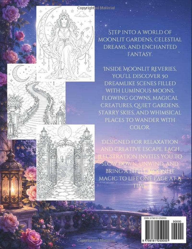 Moonlit Reveries: 50 Dreamlike Fantasy Scenes to Color (Mystical Coloring)