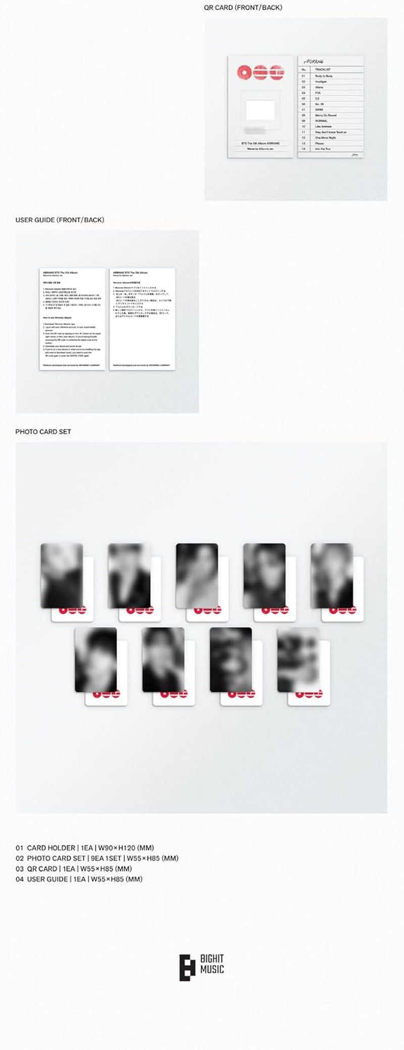 BTS ARIRANG 5th Album Weverse Albums Version Card Holder+PhotoCard+Qrcard+Guide+Tracking Sealed Bangtan