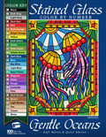 Gentle Oceans Stained Glass Color By Number: Soft Waves & Quiet Shores (Stained Glass Color By Number Collection)